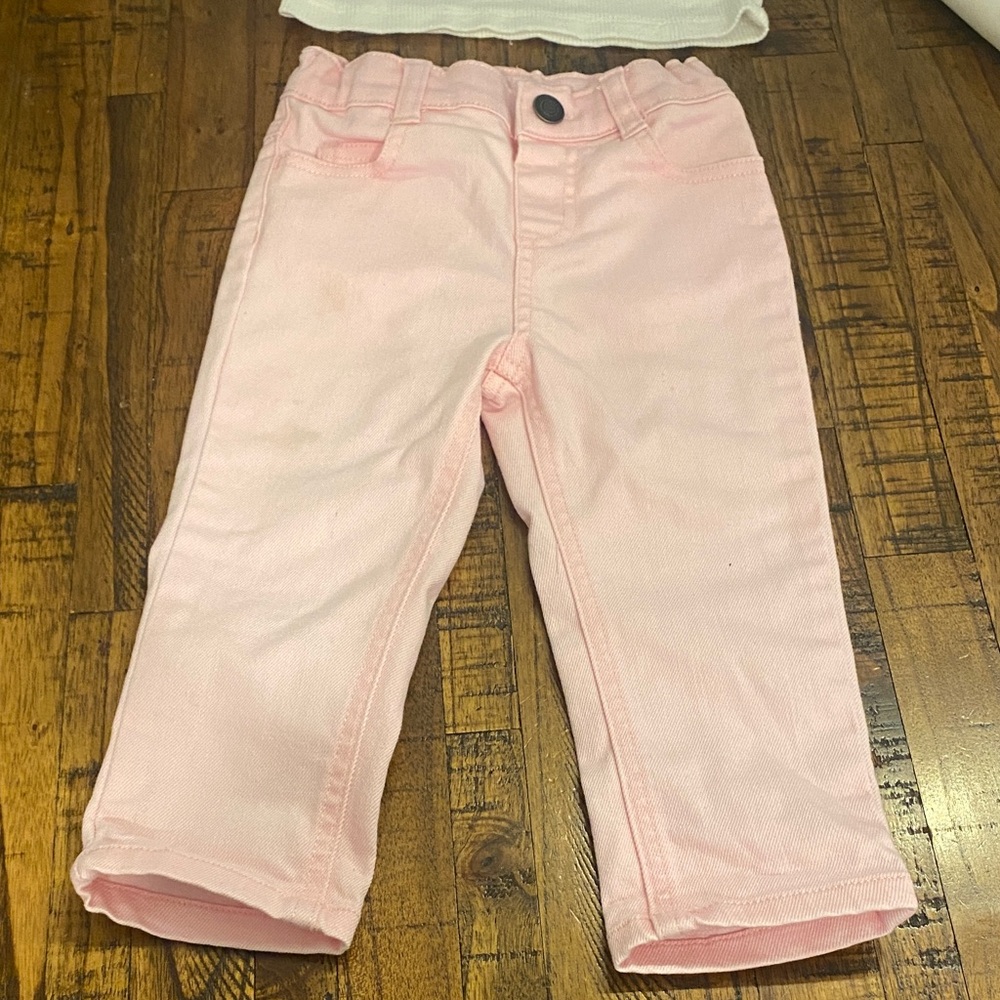 Garanimals White Eyelet Top with Light Pink Pants - Picture 4 of 5